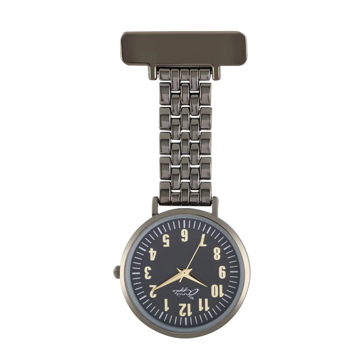 Annie Apple Nurses Fob Watch - Aurora - Gold/Gunmetal - Link - 35mm