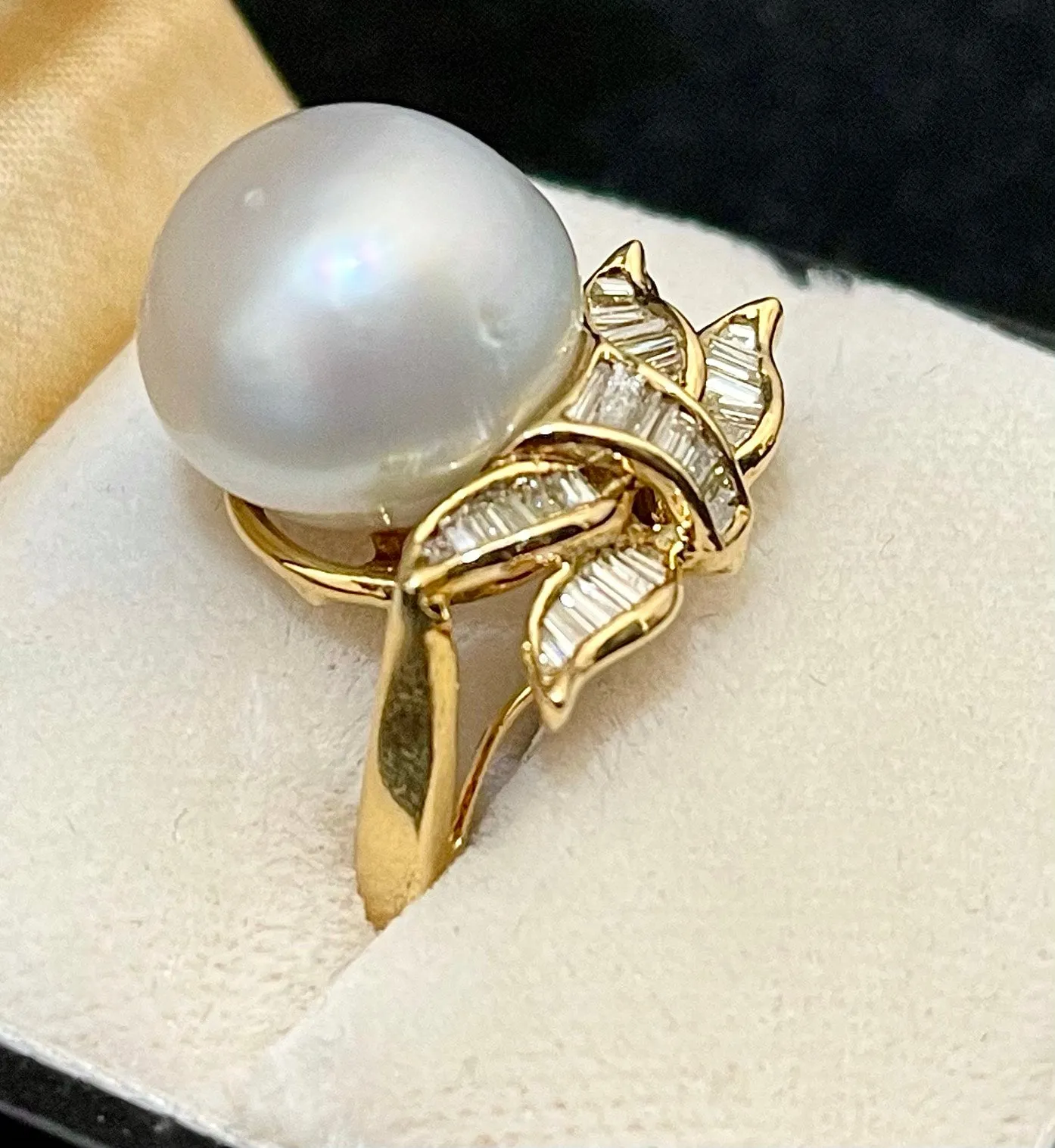 Antique Designer White Pearl & Diamond SYG Ring - $6K Appraisal Value w/CoA!