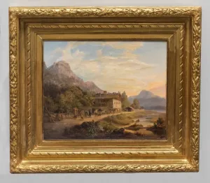 Anton Schiffer, Landscape, Oil on Panel, Gilded Frame, c.1860 - $100K APR Value w/ CoA!  