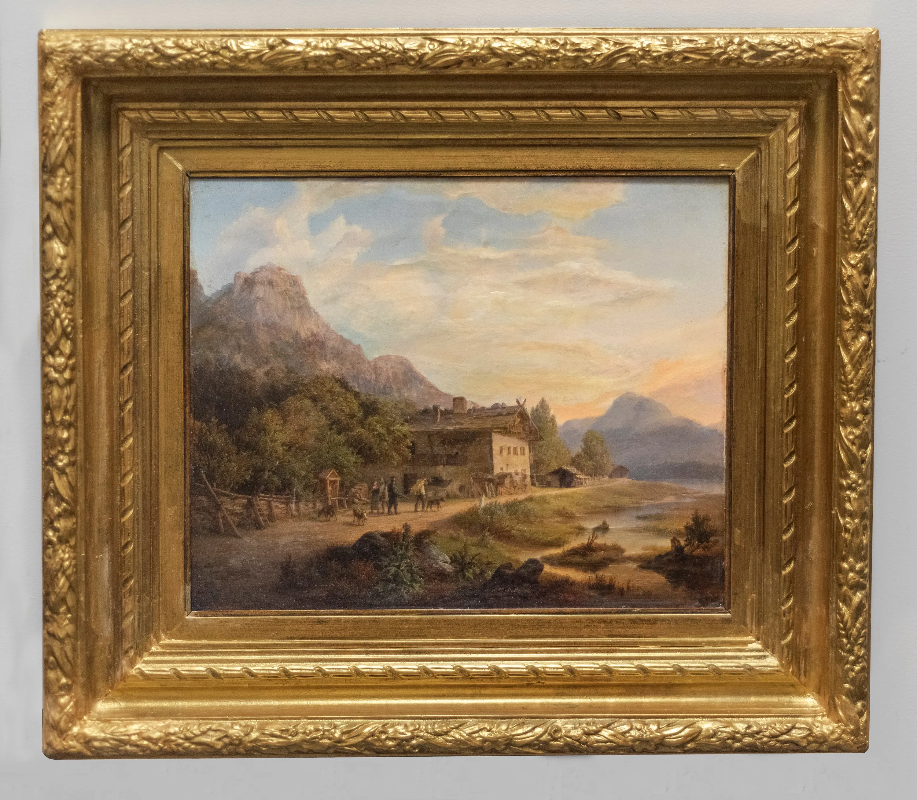 Anton Schiffer, Landscape, Oil on Panel, Gilded Frame, c.1860 - $100K APR Value w/ CoA!  