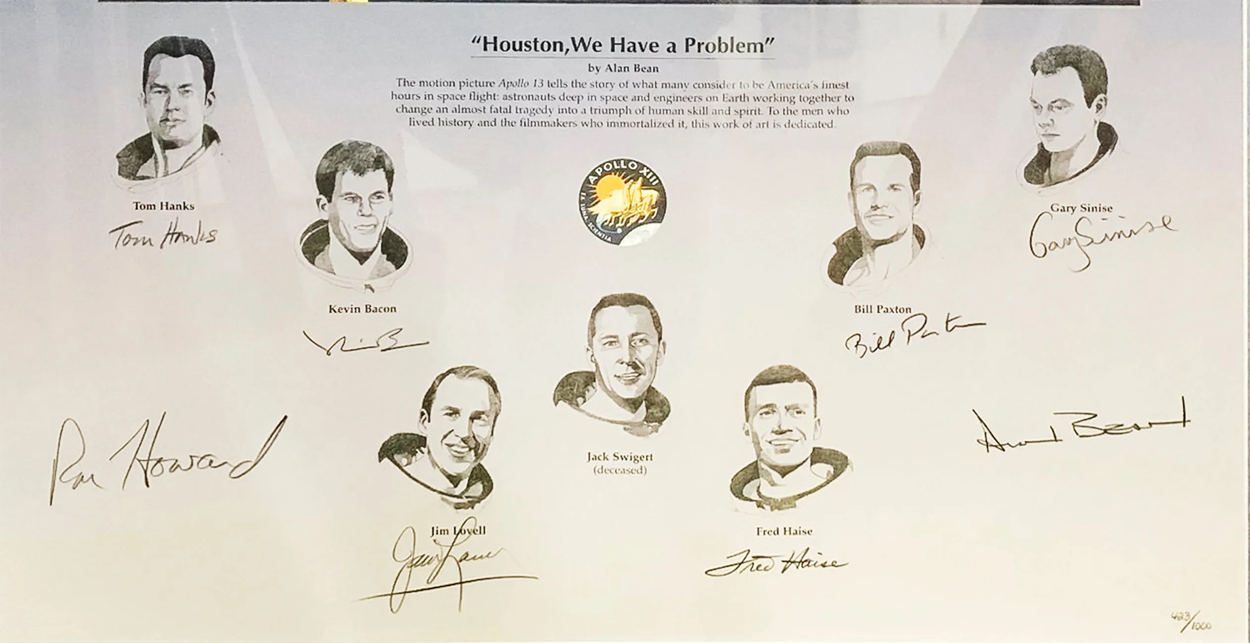 Apollo 13 Cast, 1995 Signed Ltd. Edition Lithograph - $15K APR Value w/ CoA!