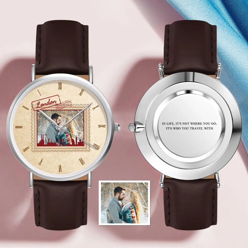 Backward Watch Custom Photo Watch Washington City Skyline Silhouette Watch