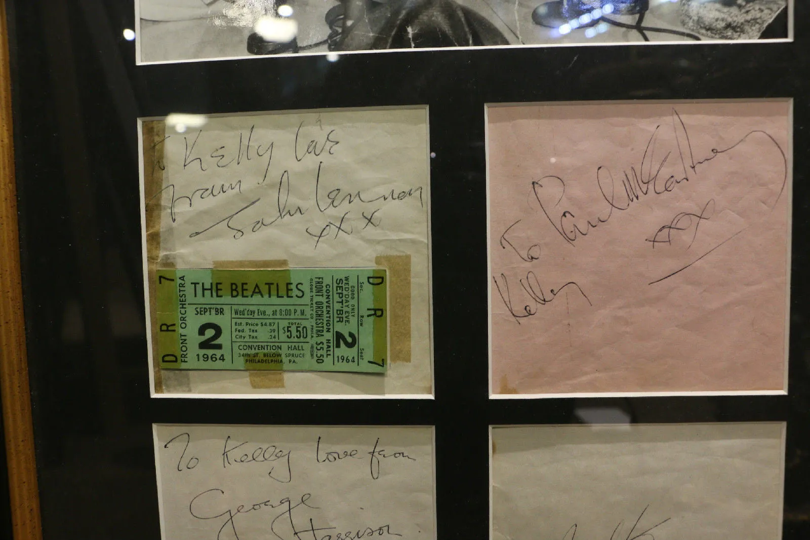 Beatles Live at Convention Hall Vintage Photograph, Autographs & Ticket Stub - $80K VALUE