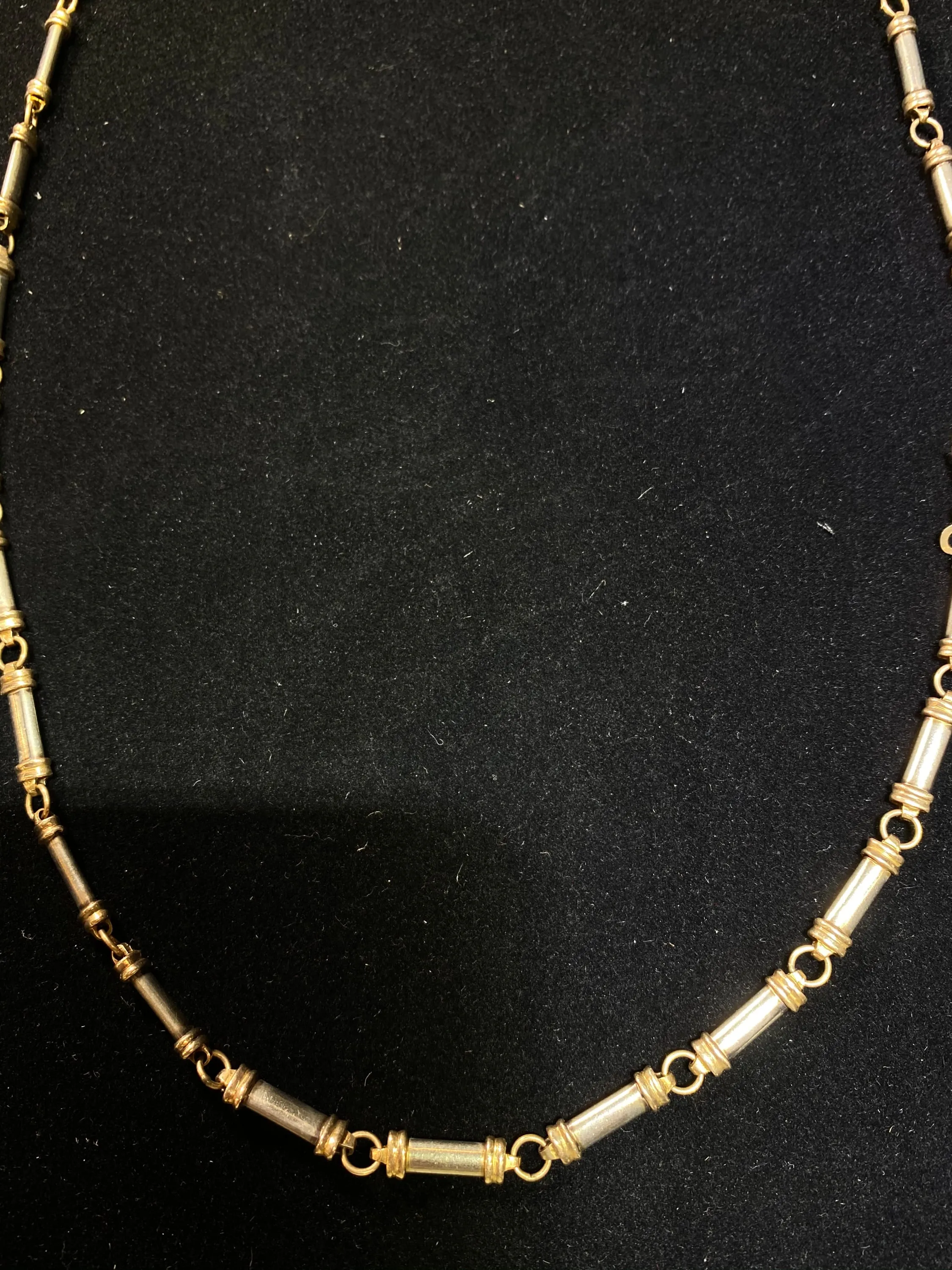Beautiful Vintage 2-Tone Solid Yellow/White Gold Chain Necklace - $8K Appraisal Value w/ CoA! }