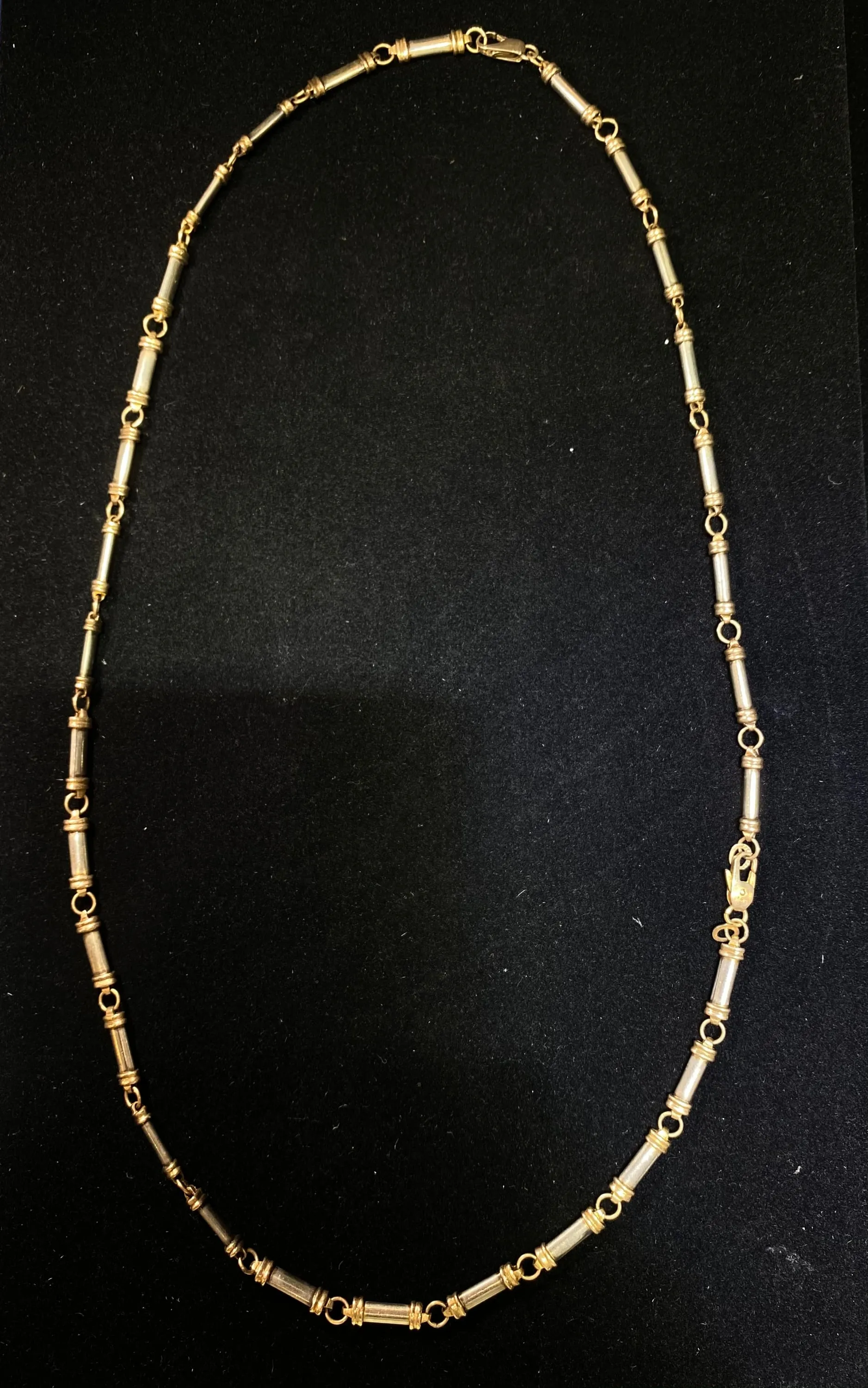 Beautiful Vintage 2-Tone Solid Yellow/White Gold Chain Necklace - $8K Appraisal Value w/ CoA! }