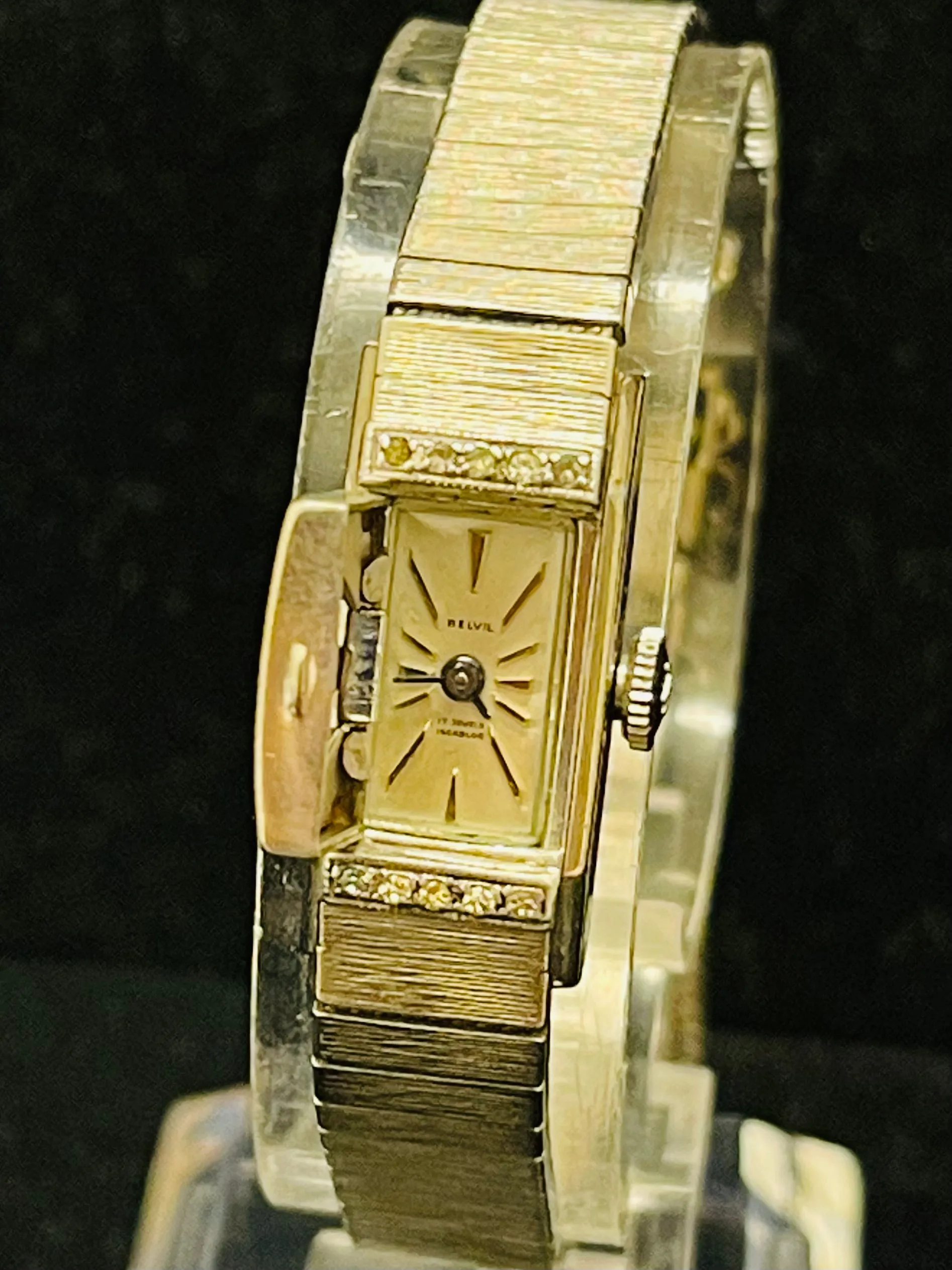 BELVIL 1940'S VINTAGE RARE LIKE NEW STAINLESS STEEL LADIES WATCH-$4K APR w/ COA!