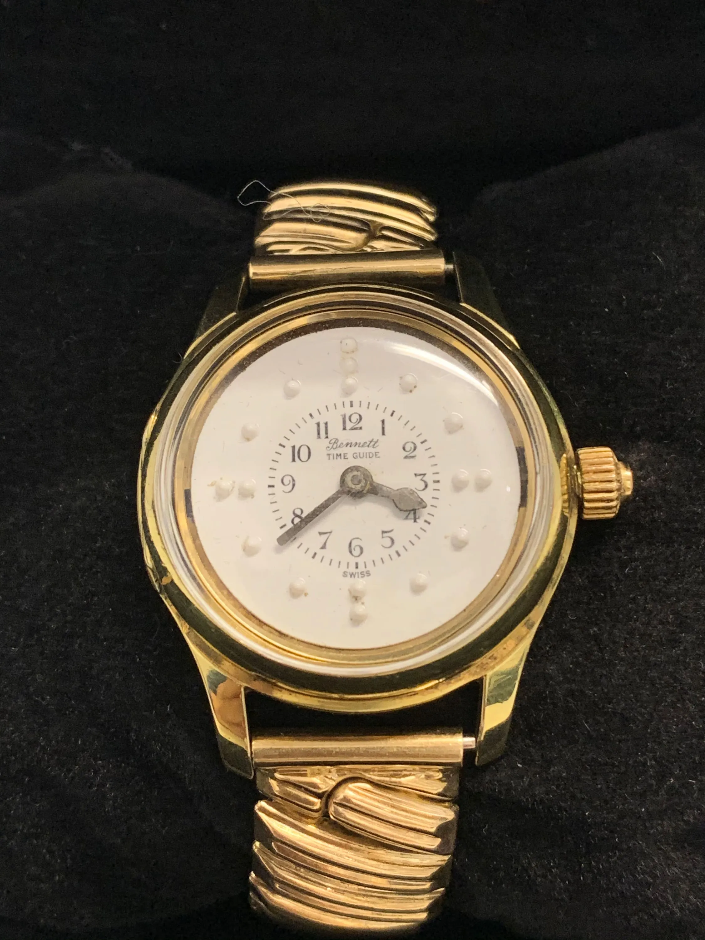 BENNETT TIME GUIDE Vintage circa 1960s Wristwatch w/ Braille Dial - $1.5K APR Value w/ CoA!