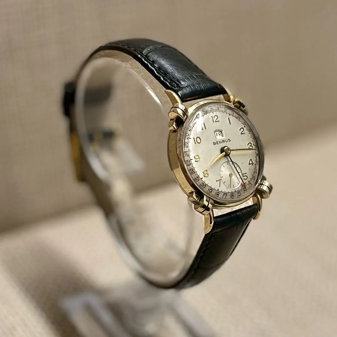 Benrus Gold c. 1940's w/ Beautiful Knotted Lugs Men's Watch - $10K APR w/ COA!!!