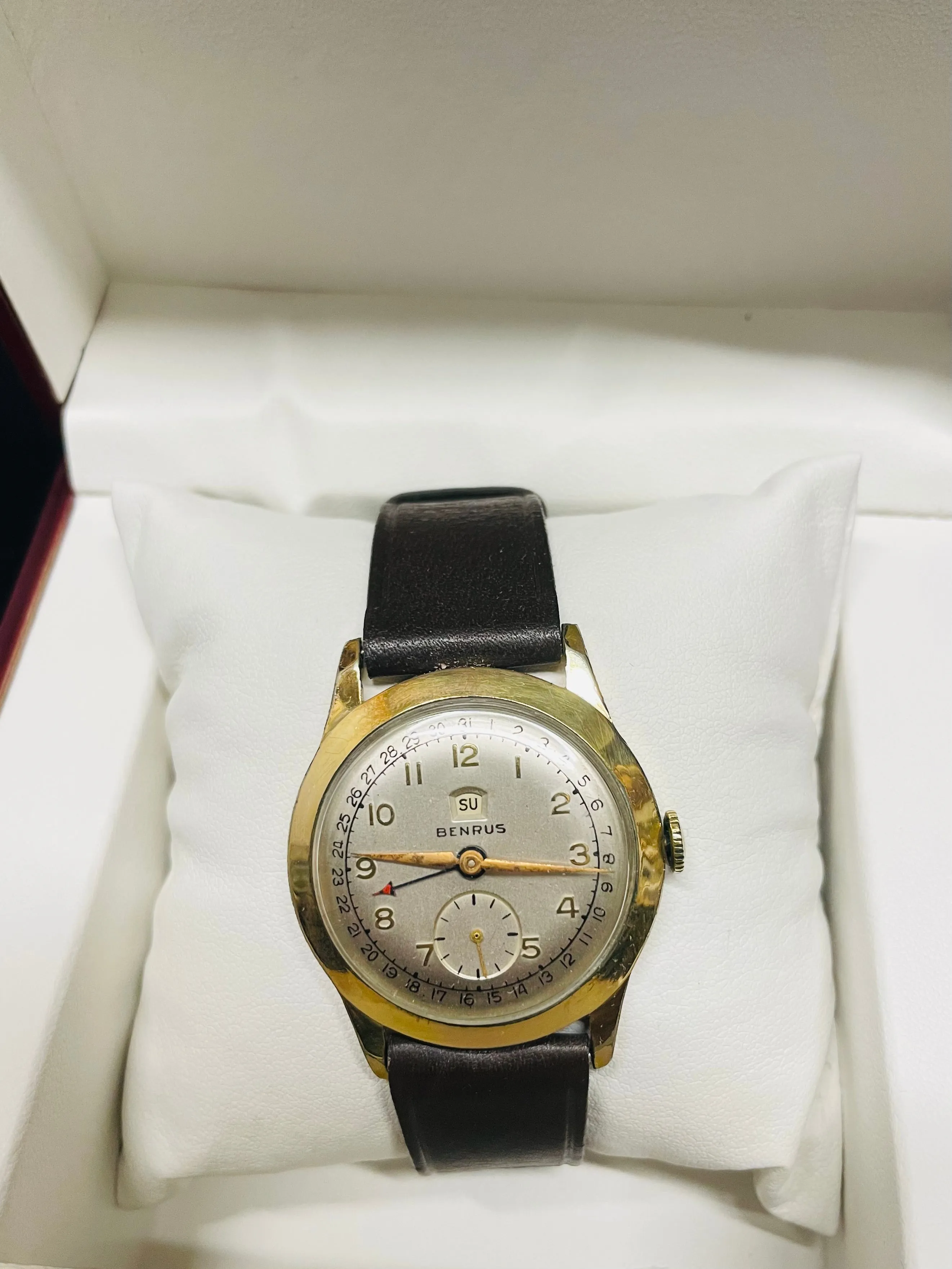 BENRUS RARE VINTAGE 1950'S FINE CONDITION MECHANICAL MEN'S WATCH-$6K APR w/ COA!