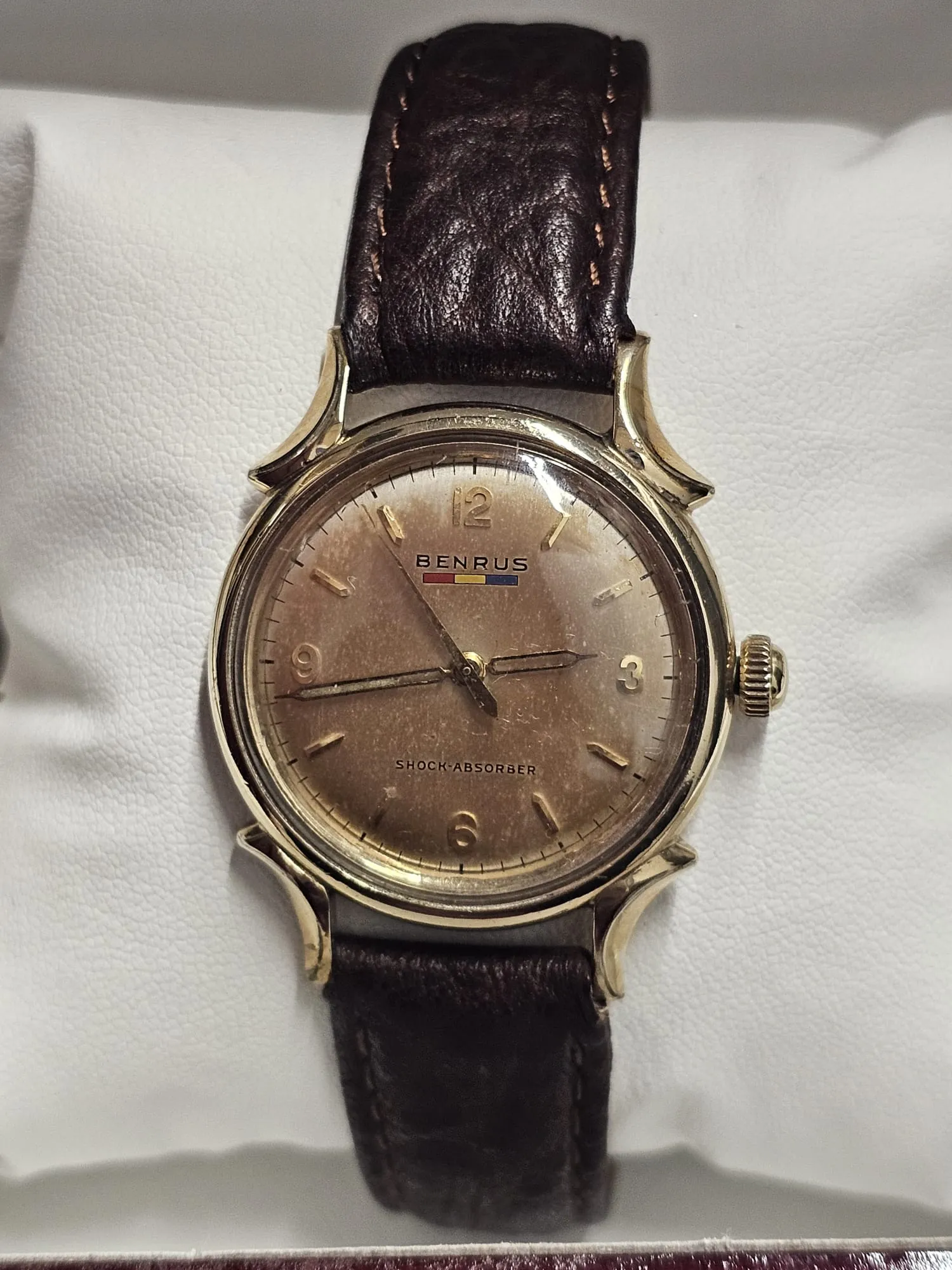 Benrus Vintage 1940s 10K Gold Filled Unique Dial, Men's Watch - $8K APR w/ COA!!
