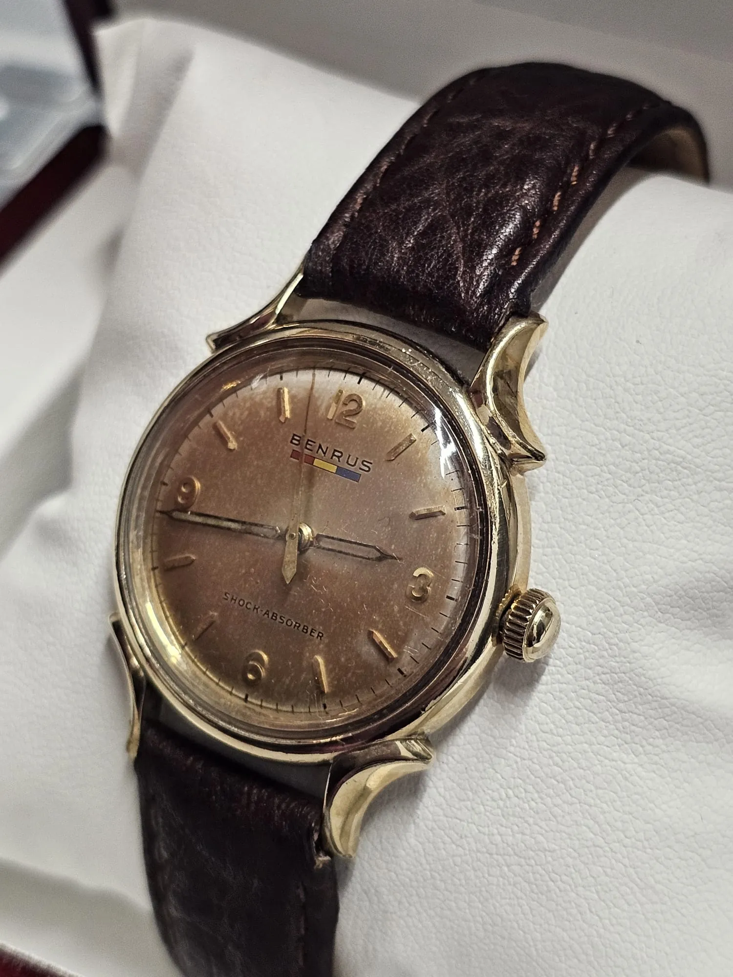 Benrus Vintage 1940s 10K Gold Filled Unique Dial, Men's Watch - $8K APR w/ COA!!