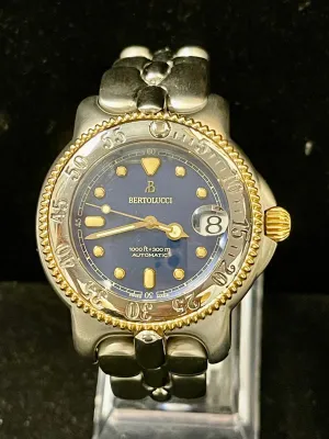 Bertolucci Rare Blue Dial SS & 18K YG Automatic Men's Watch - $13K APR w/ COA!!!