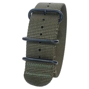 Bertucci DX3 Defender Nylon Olive Black Ion Watch Band - B-127B