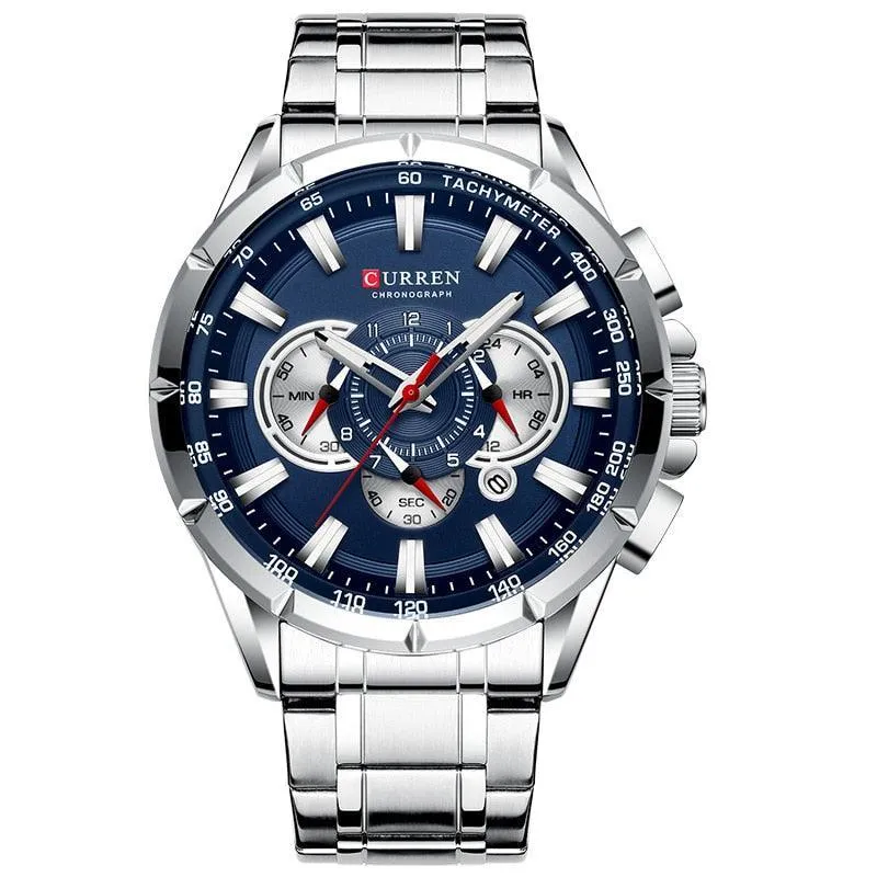 BEST GIFTS - Top Luxury Brand Big Dial Blue Quartz Men Chronograph Sport Watches