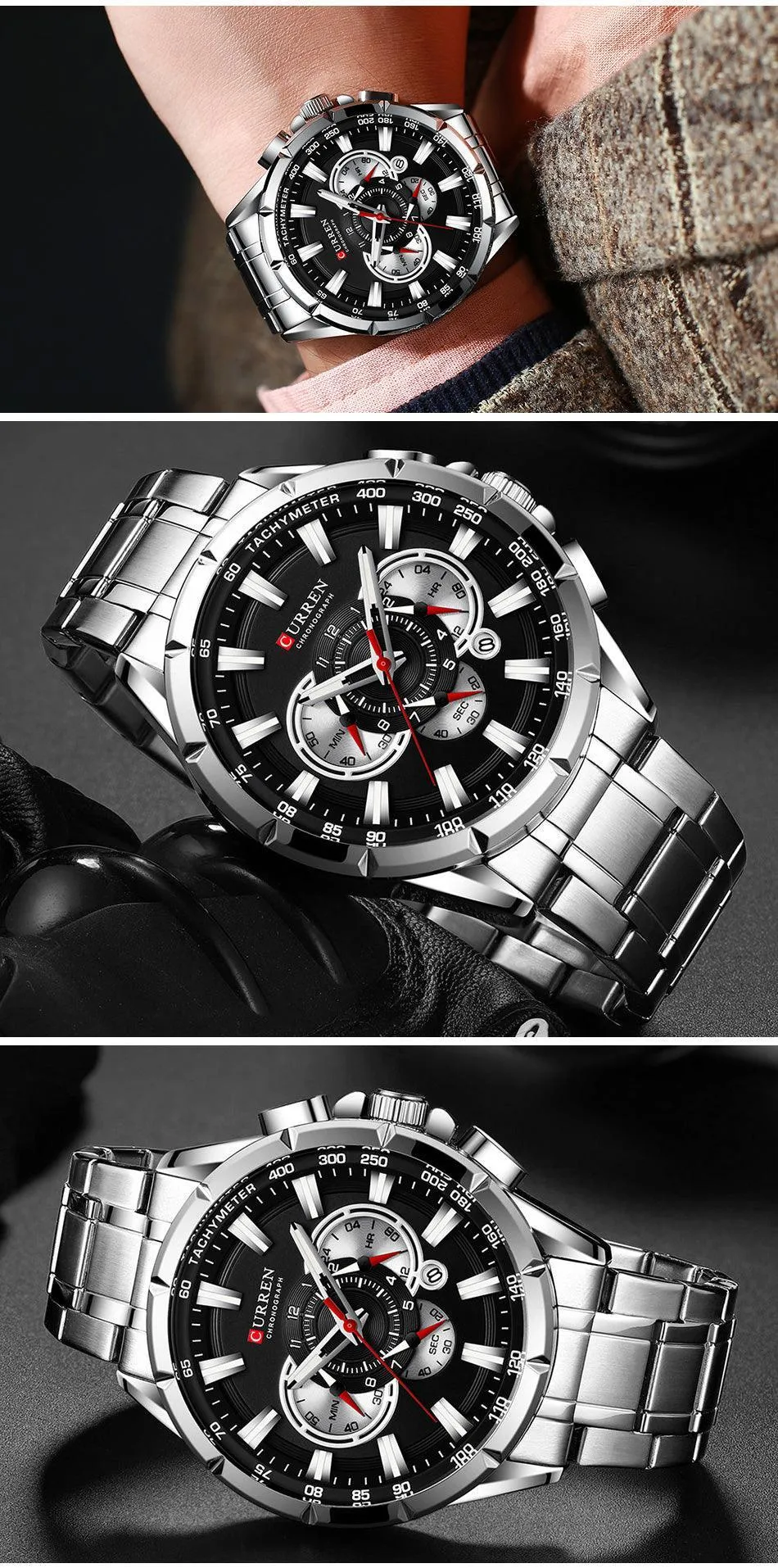 BEST GIFTS - Top Luxury Brand Big Dial Blue Quartz Men Chronograph Sport Watches