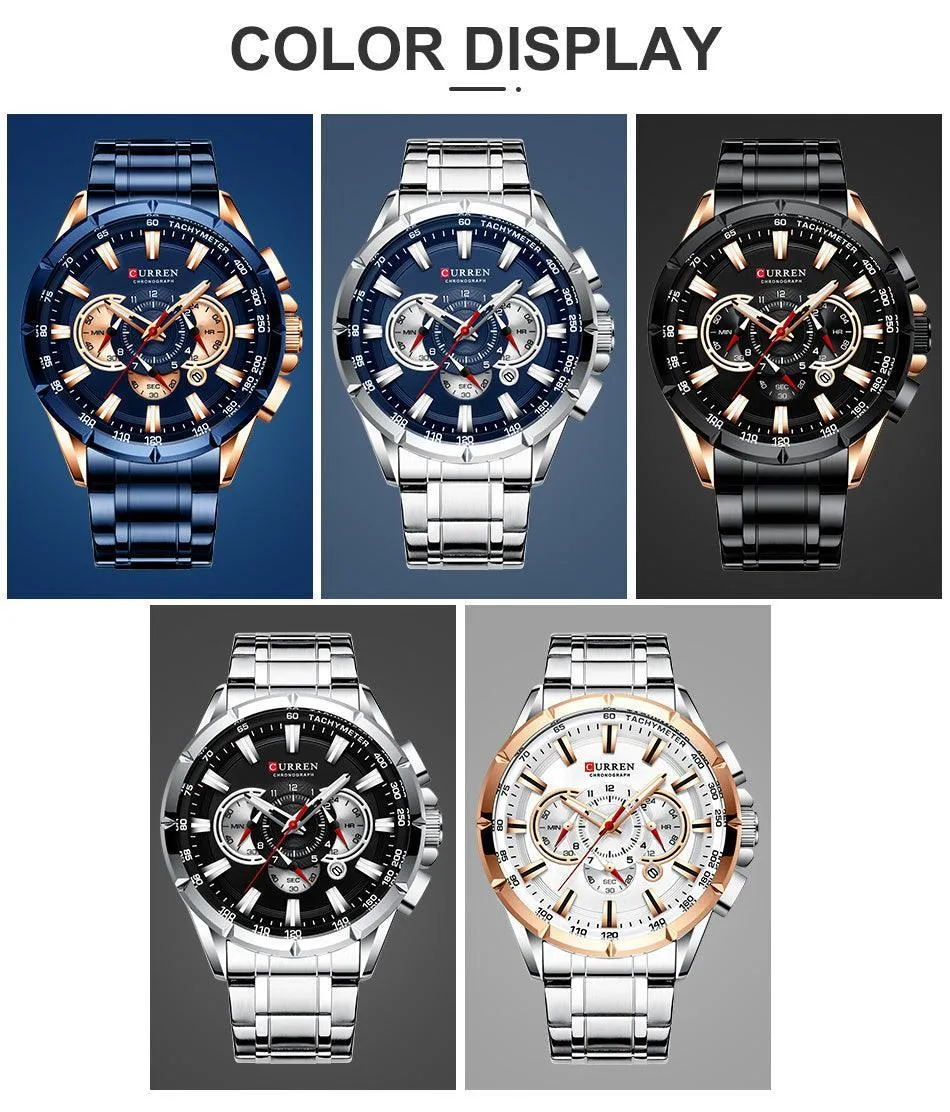 BEST GIFTS - Top Luxury Brand Big Dial Blue Quartz Men Chronograph Sport Watches