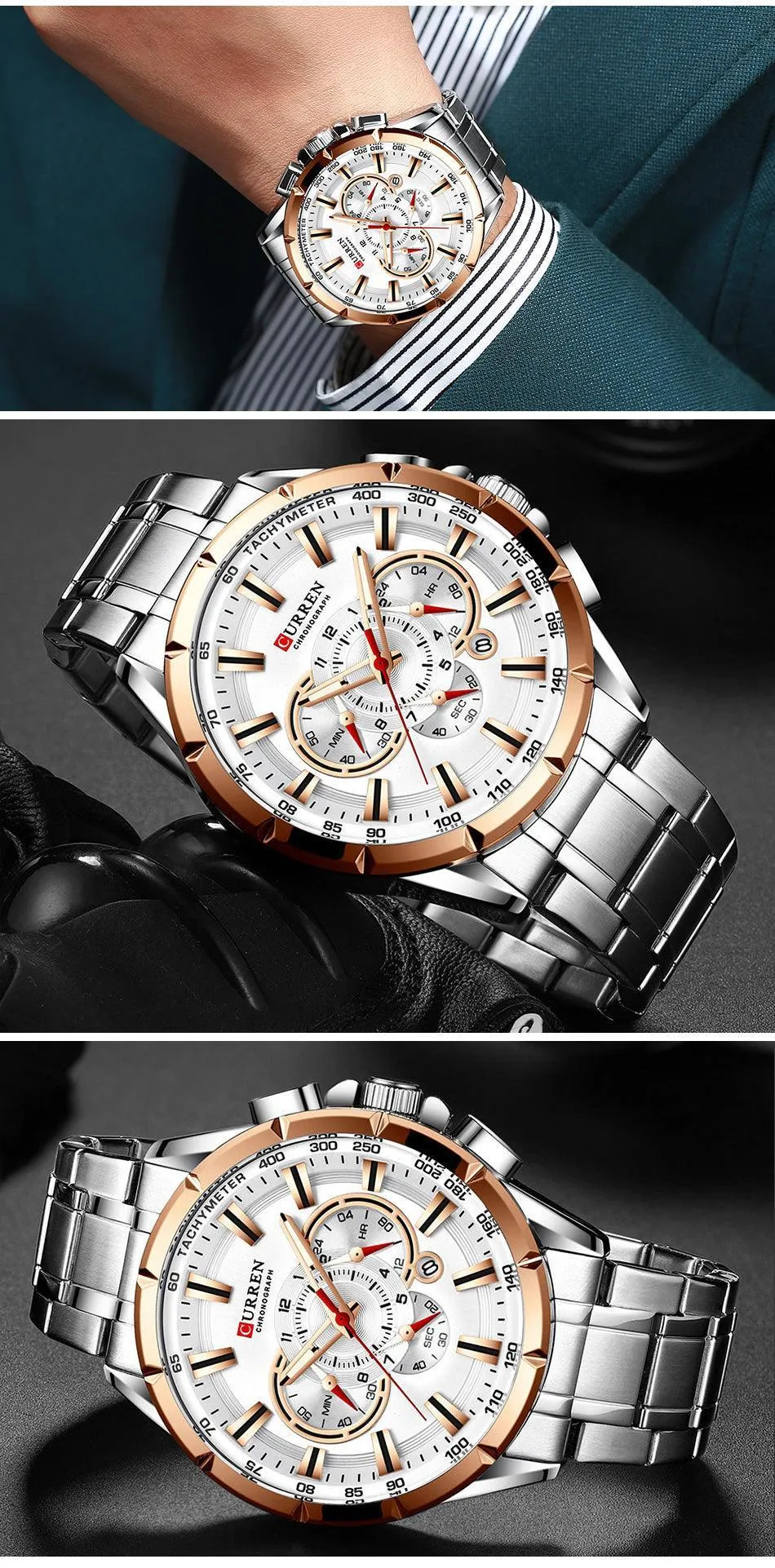 BEST GIFTS - Top Luxury Brand Big Dial Blue Quartz Men Chronograph Sport Watches