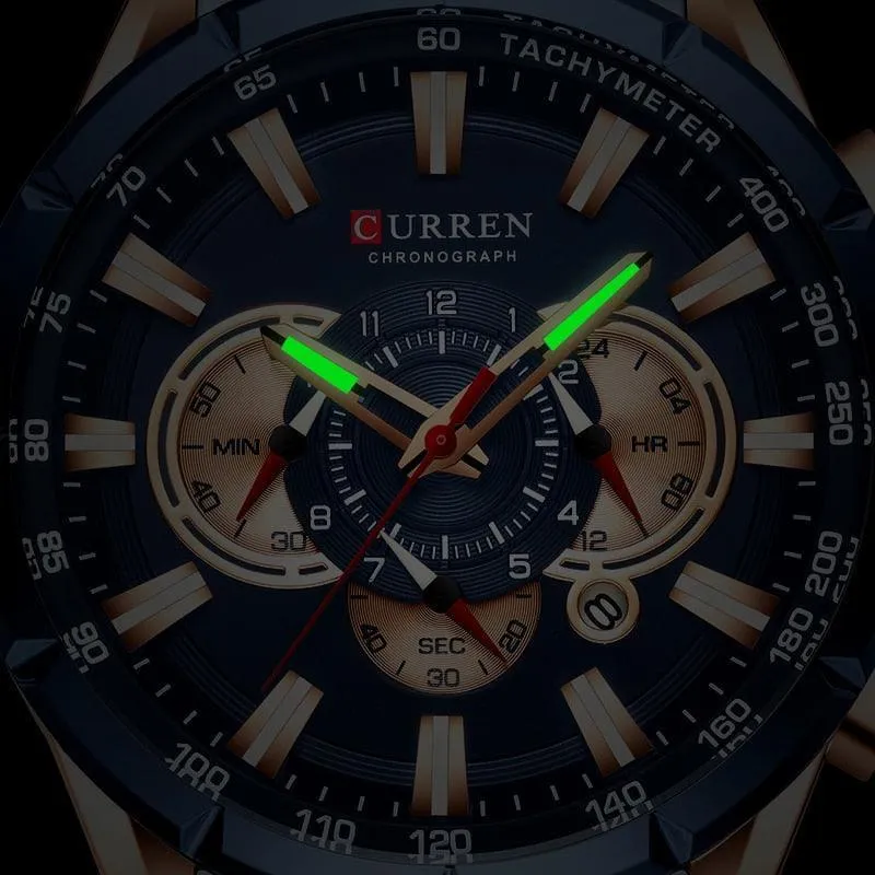 BEST GIFTS - Top Luxury Brand Big Dial Blue Quartz Men Chronograph Sport Watches