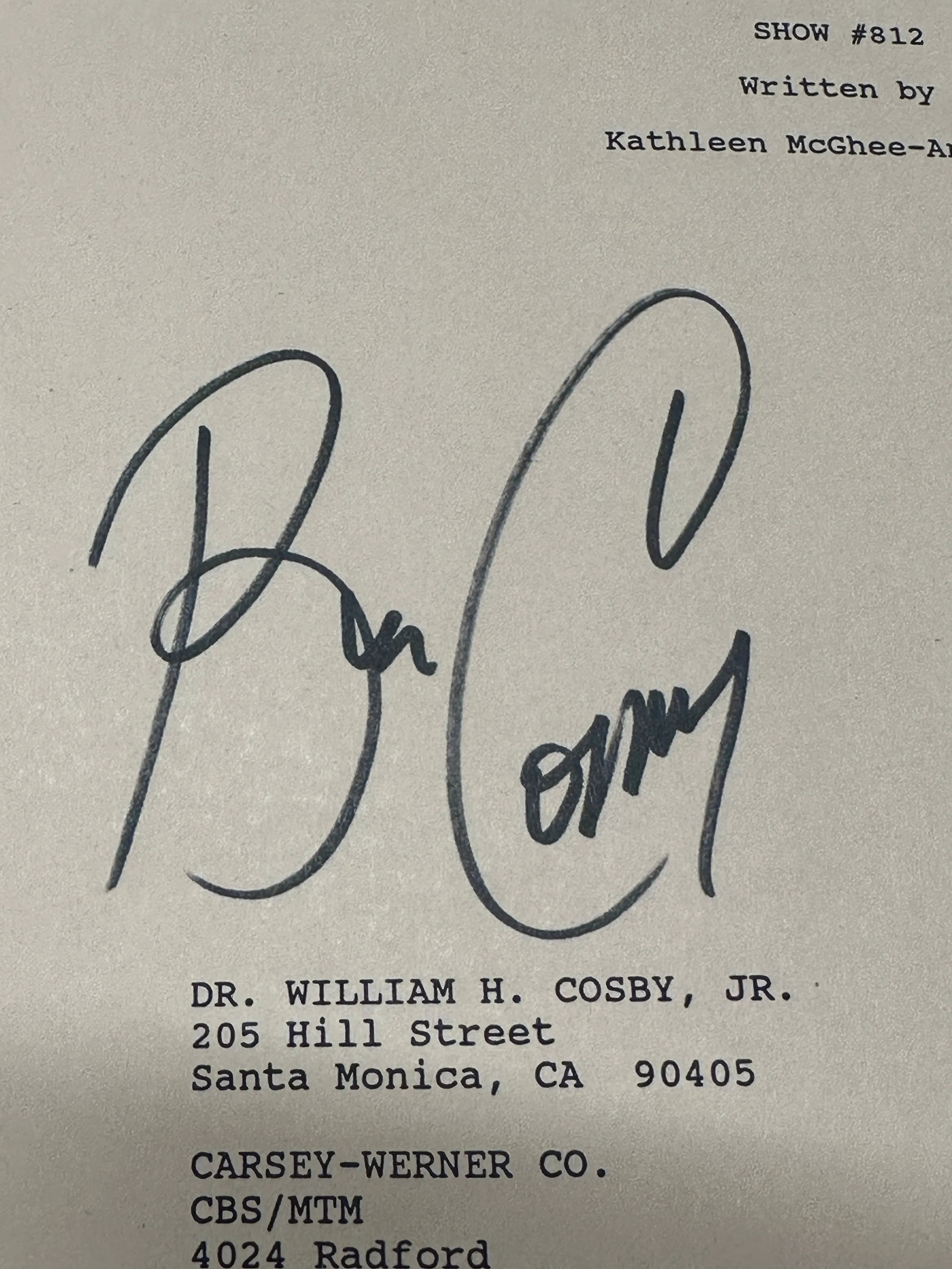 BILL COSBY SIGNED HIS UNIQUE & RARE SCRIPT, THE COSBY SHOW C.1991 $20K APR wCOA!