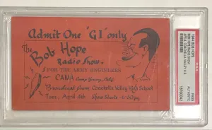 Bob Hope Radio Show "GI" Ticket PSA Authenticated - $4K APR Value w/ CoA!
