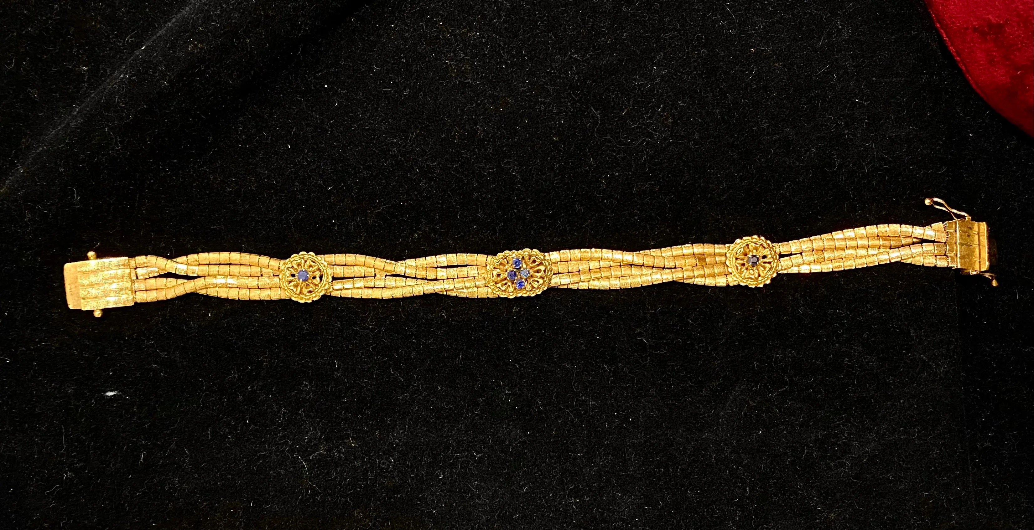 BRACELET 1940’s VCA st Italian Designer’s 18K YG w/6 Sapphire - $20K APR w/ CoA!