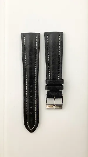 BREITLING Black Padded Leather Mens Watch Strap - $400 APR VALUE w/ CoA! ✓