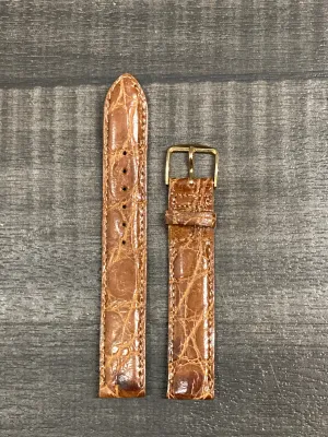 Brown Crocodile Watch Strap w/ Gold Tone Buckle - $650 APR VALUE w/ CoA! ✓