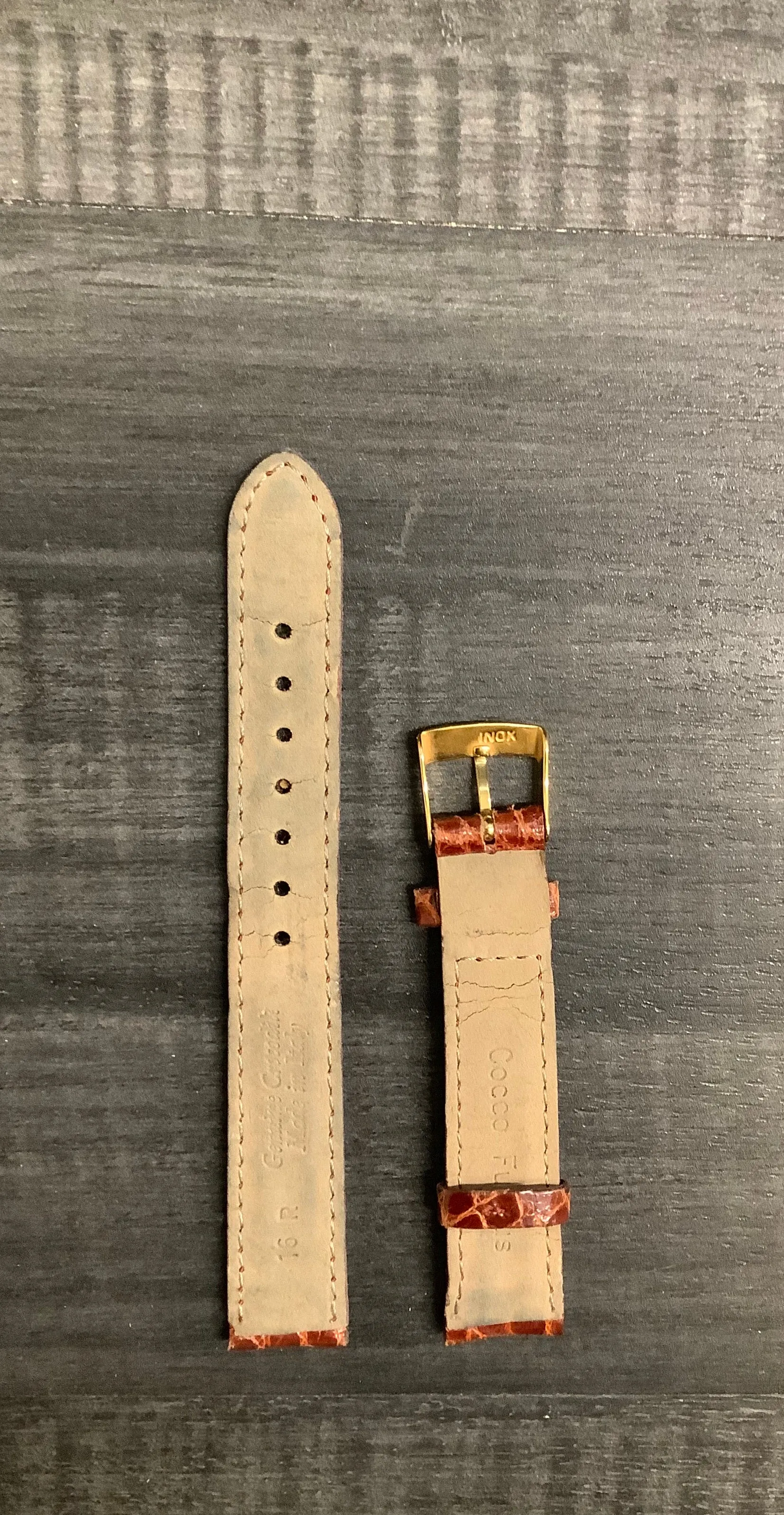 Brown Padded Crocodile Leather Watch Strap - $500 APR VALUE w/ CoA! ✓