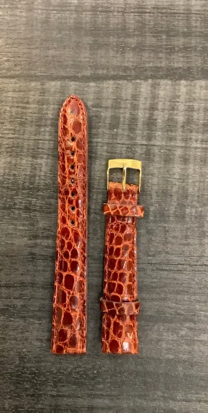 Brown Padded Crocodile Leather Watch Strap - $500 APR VALUE w/ CoA! ✓