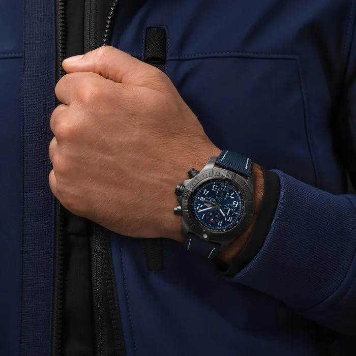 BRT Watch Super Avenger Chronograph 48 Night Mission Leather Tang Type