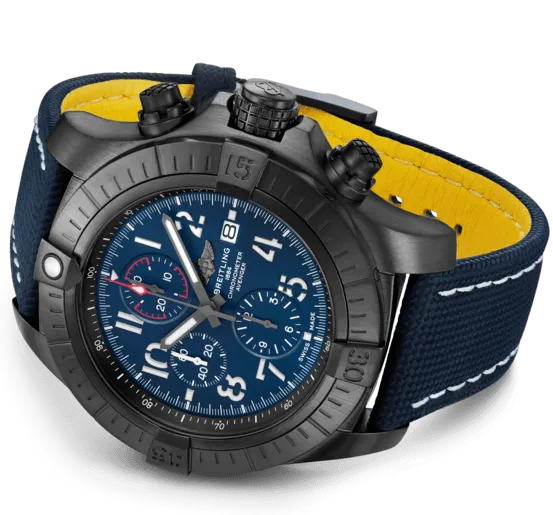 BRT Watch Super Avenger Chronograph 48 Night Mission Leather Tang Type