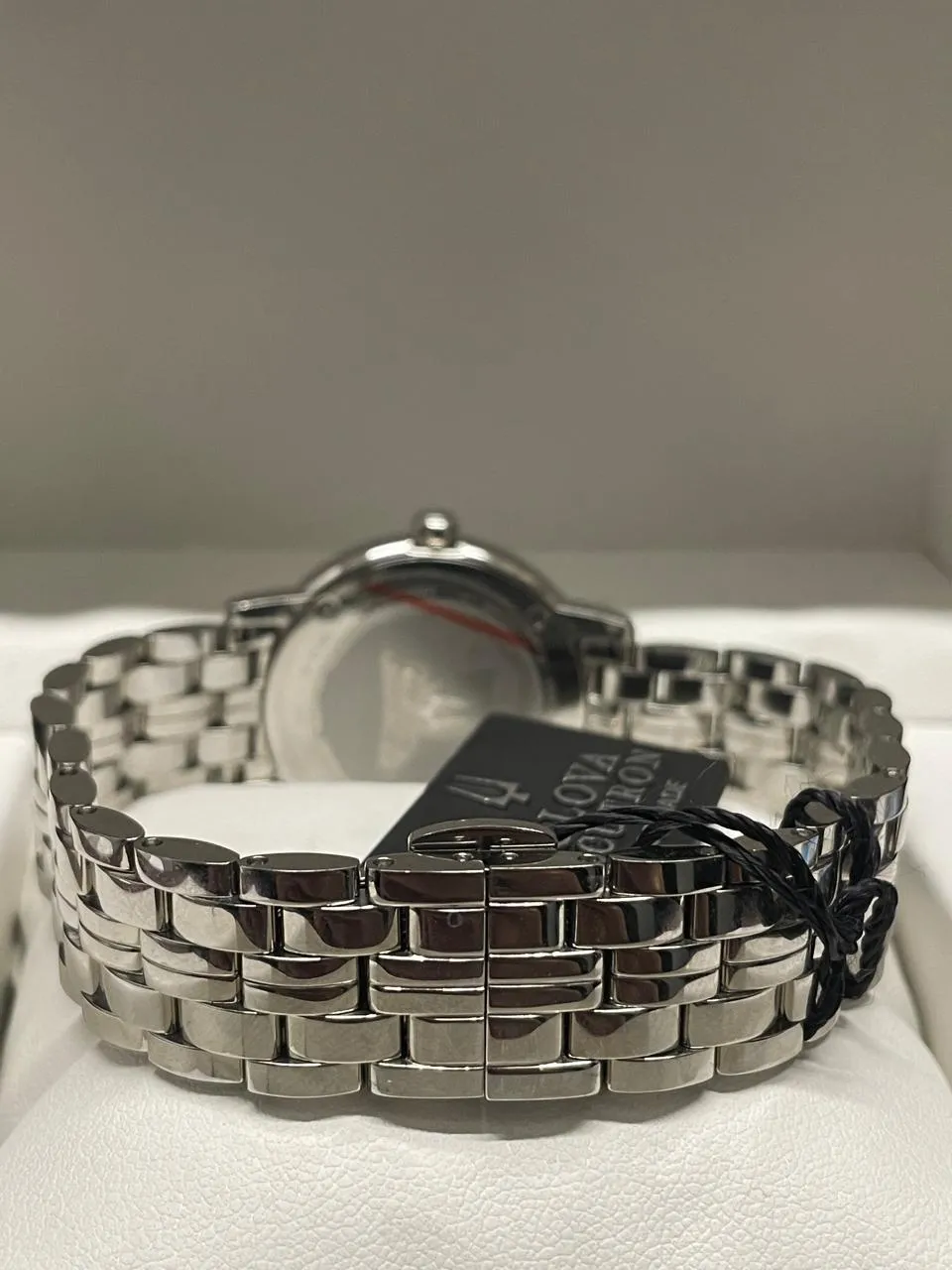 Bulova Stainless Steel Watch, Diamond Bezel, Mother of Pearl Dial- $5K APRw/COA!