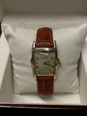 BULOVA Vintage 1940's Unique Wristwatch Design Gold Tone Dial - $6K APR w/ COA!