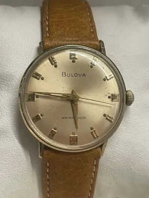 Bulova Vintage 1950s Men’s Watch, 10K RGP, Gold Dial, Strap - $6K APR w/ COA!!!!