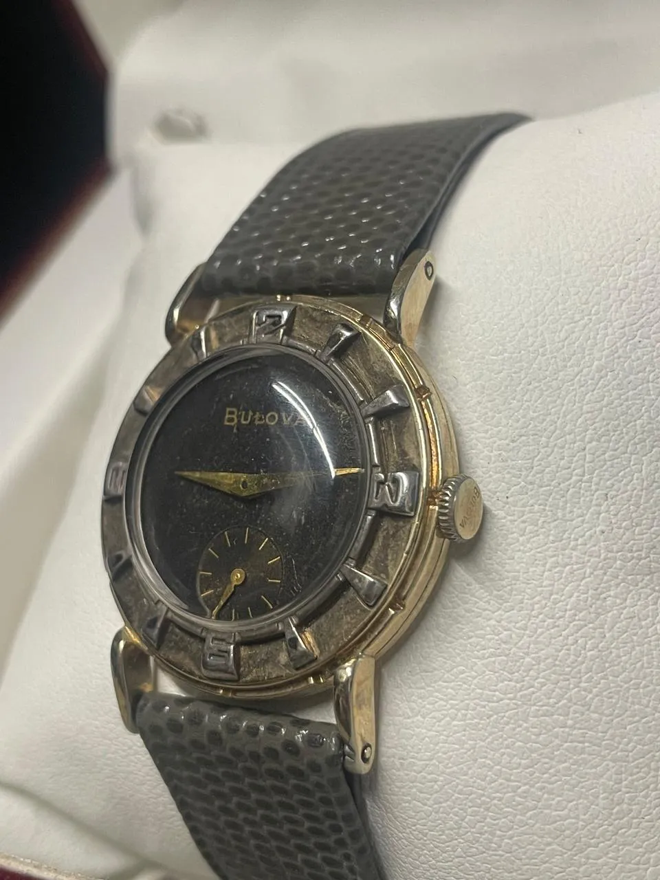 Bulova Vintage 1950s Watch - Unique Design, Gold & Black Dial- $10K APR w/ COA!!