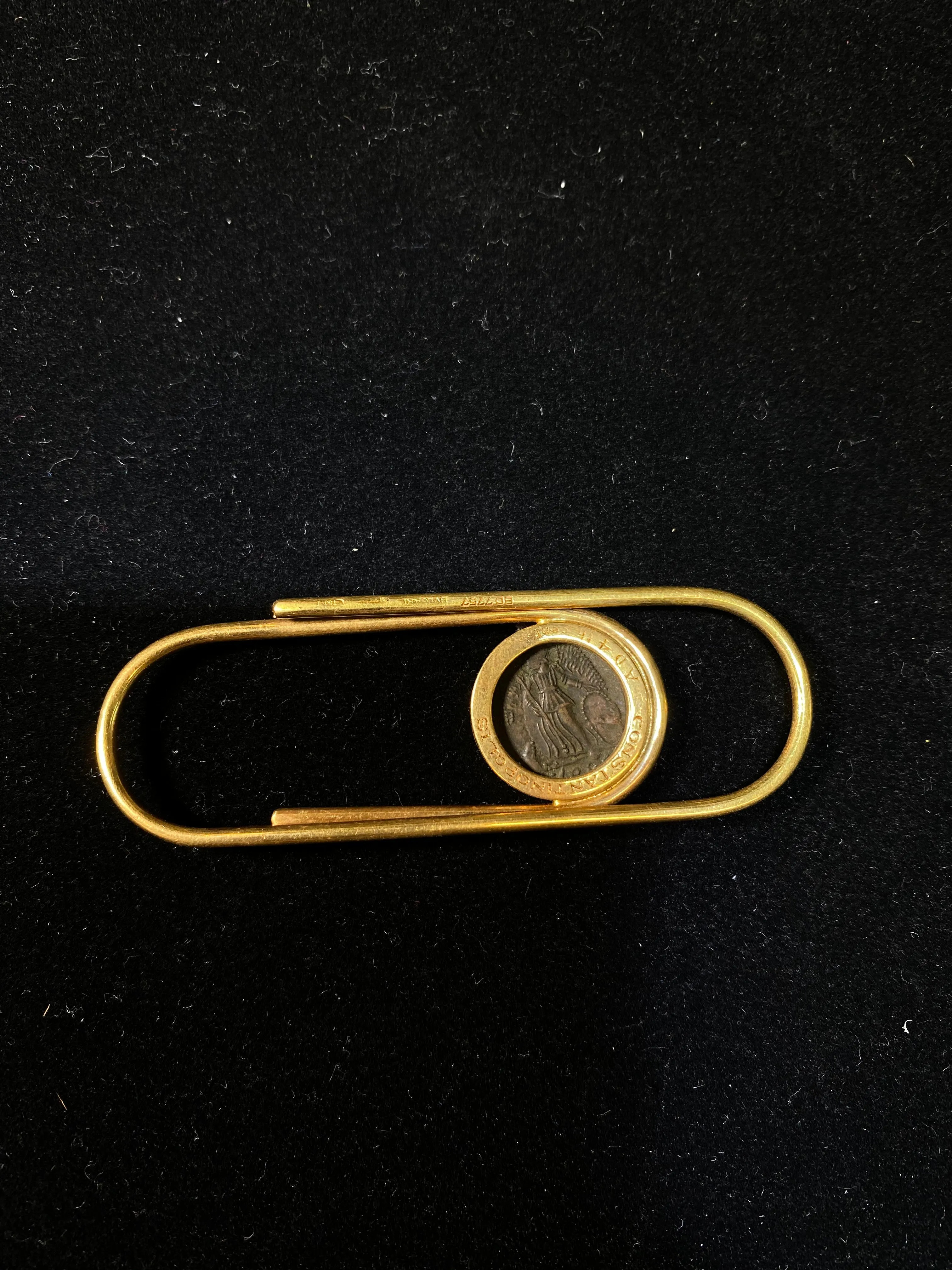 BVLGARI Constantinopolis 18K Yellow Gold Coin Money Clip, AD 4th Cent. - $20K Appraisal Value w/ CoA! }✓