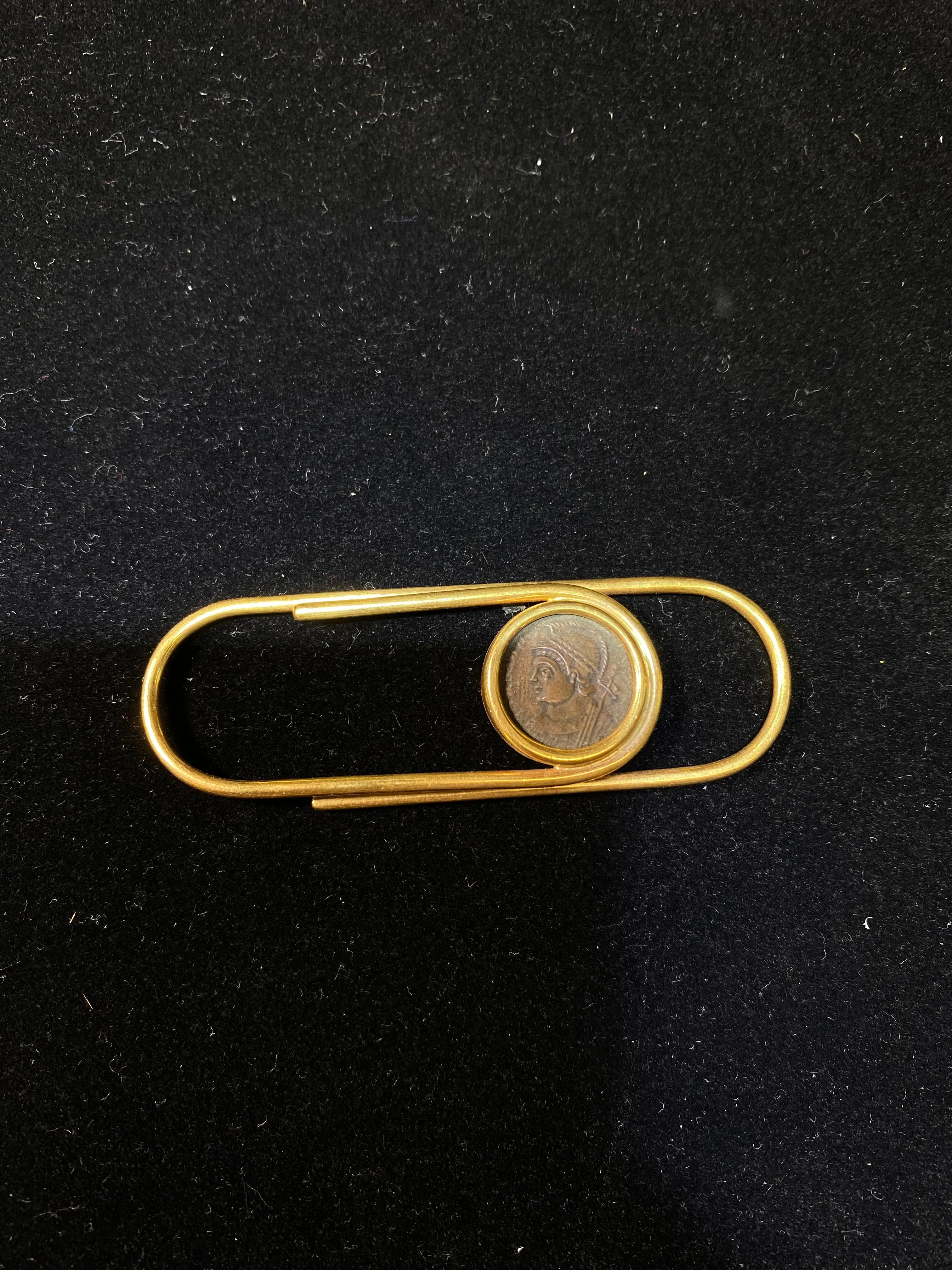 BVLGARI Constantinopolis 18K Yellow Gold Coin Money Clip, AD 4th Cent. - $20K Appraisal Value w/ CoA! }✓