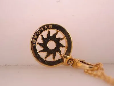 BVLGARI Contemporary 18K Yellow Gold Sun Necklace on 16'' Chain - $6K VALUE