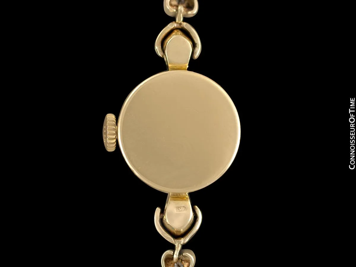 c. 1957 Rolex Orchid Ladies Vintage Watch, 18K Gold - Rare & Beautiful Crown Design