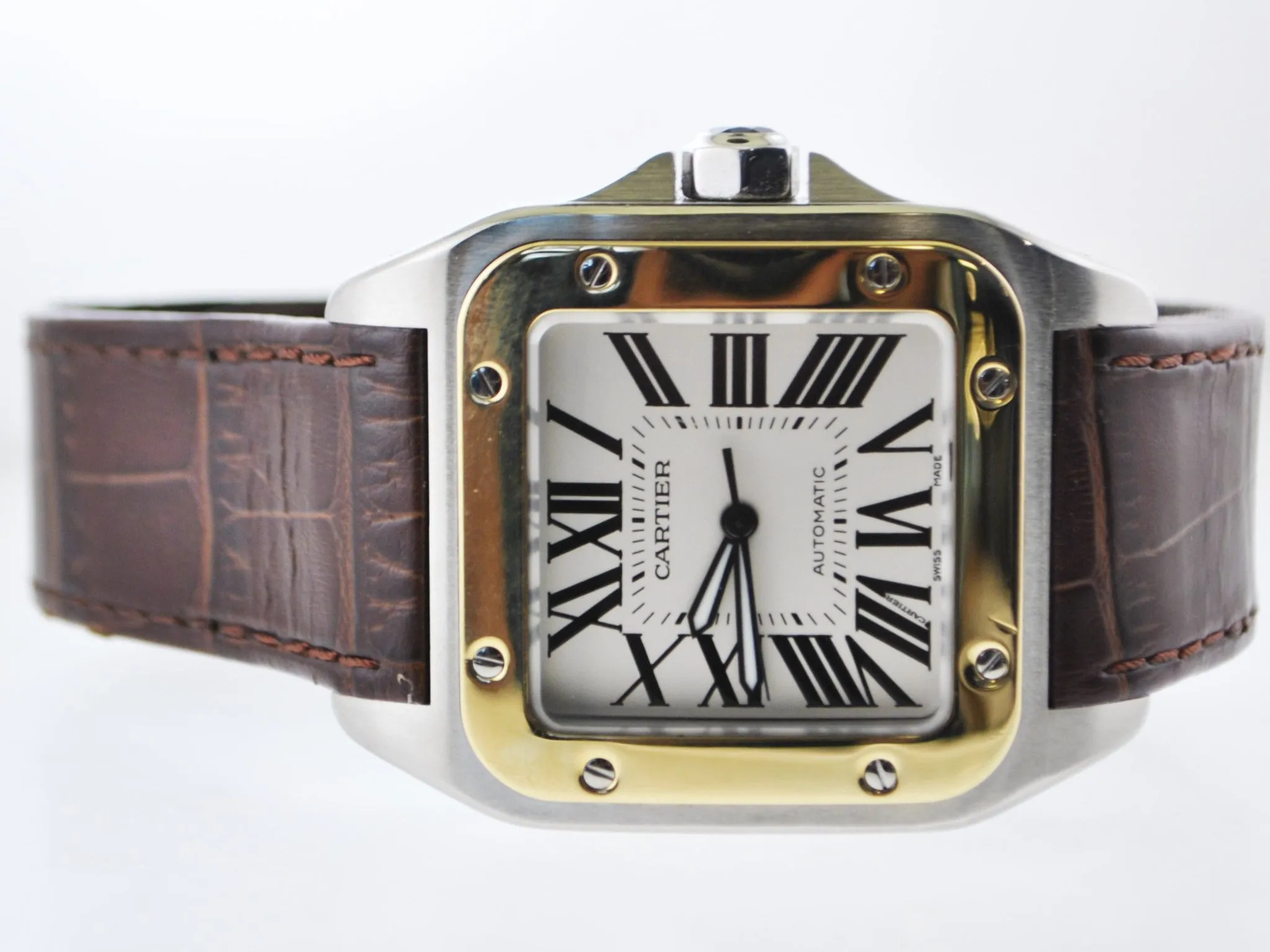 Cartier 100XL Santos #2656 Two-Tone Jumbo Square Wristwatch Automatic in 18 Karat Yellow Gold and Stainless Steel - $20K VALUE