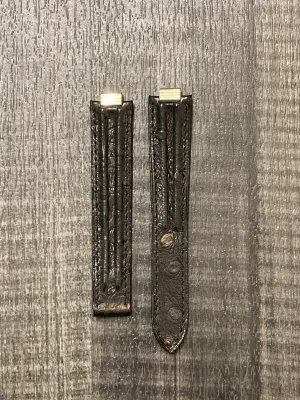 CARTIER 21 Black Ostrich Watch Strap for Deployment Buckle- $900 APR VALUE w/ CoA! ✓