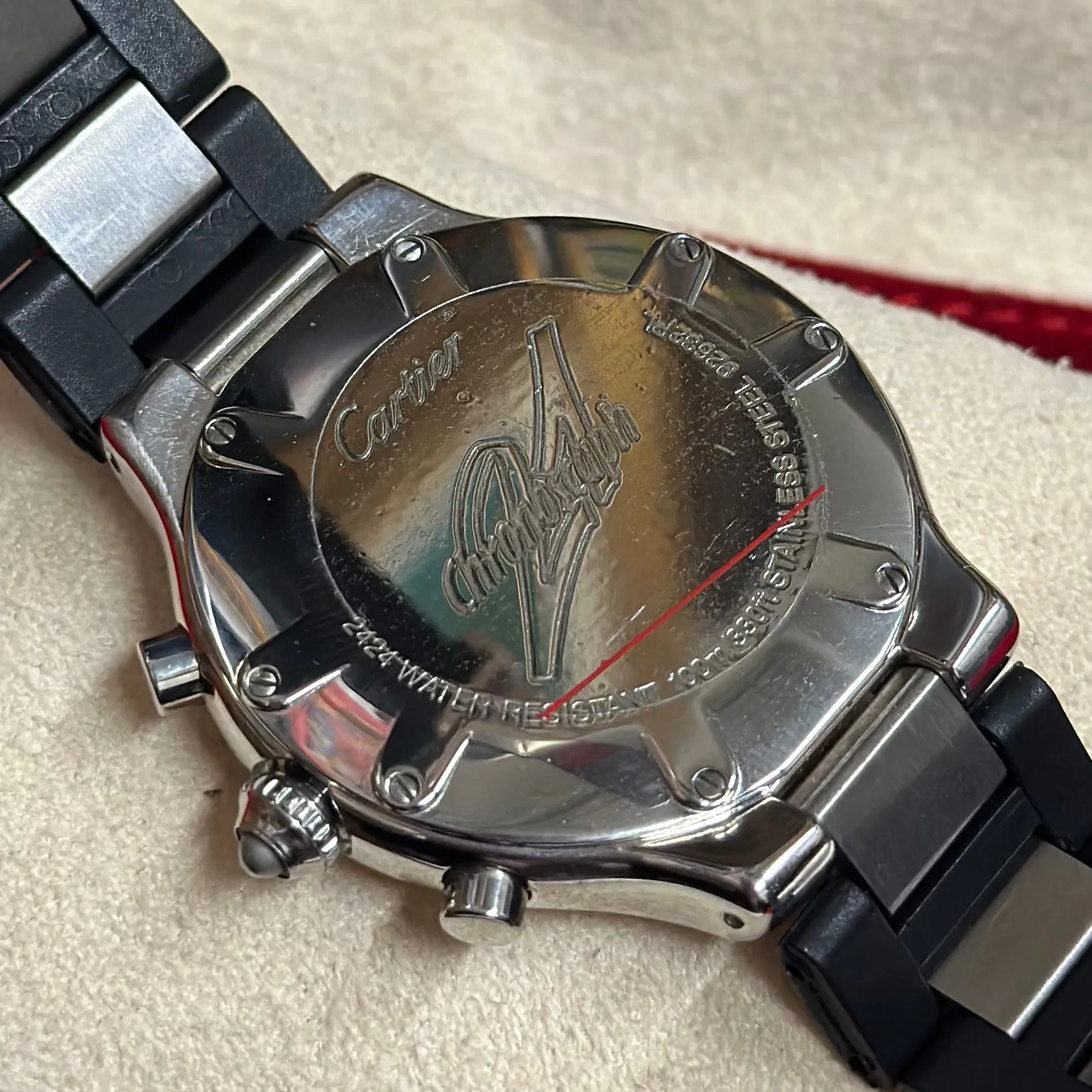 CARTIER 21 Chronoscaph #2424 Stainless Steel Rare Men's Watch - $10K APR w/ COA!