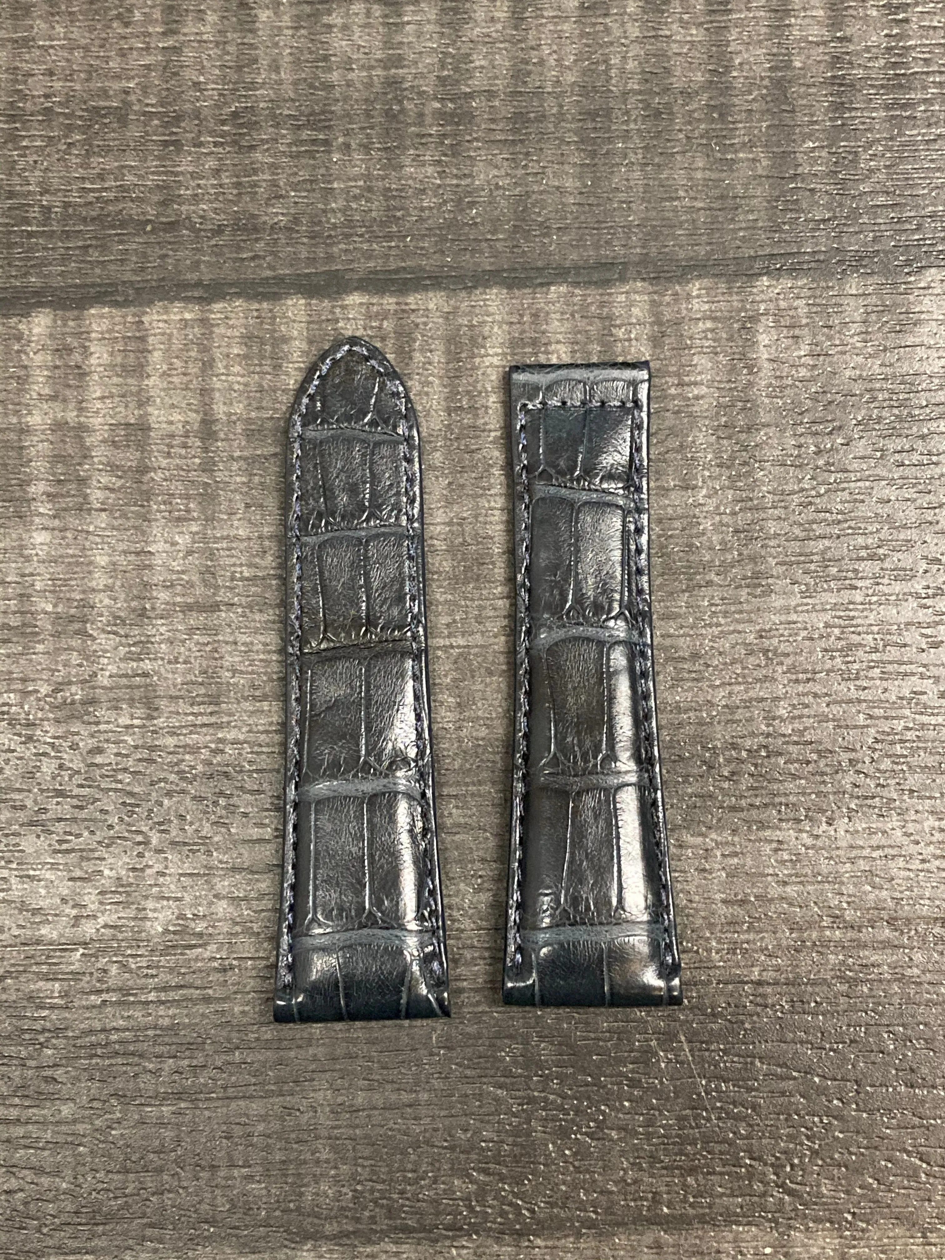 CARTIER Dark Blue Crocodile Watch Strap for Deployment - $800 APR VALUE w/ CoA! ✓