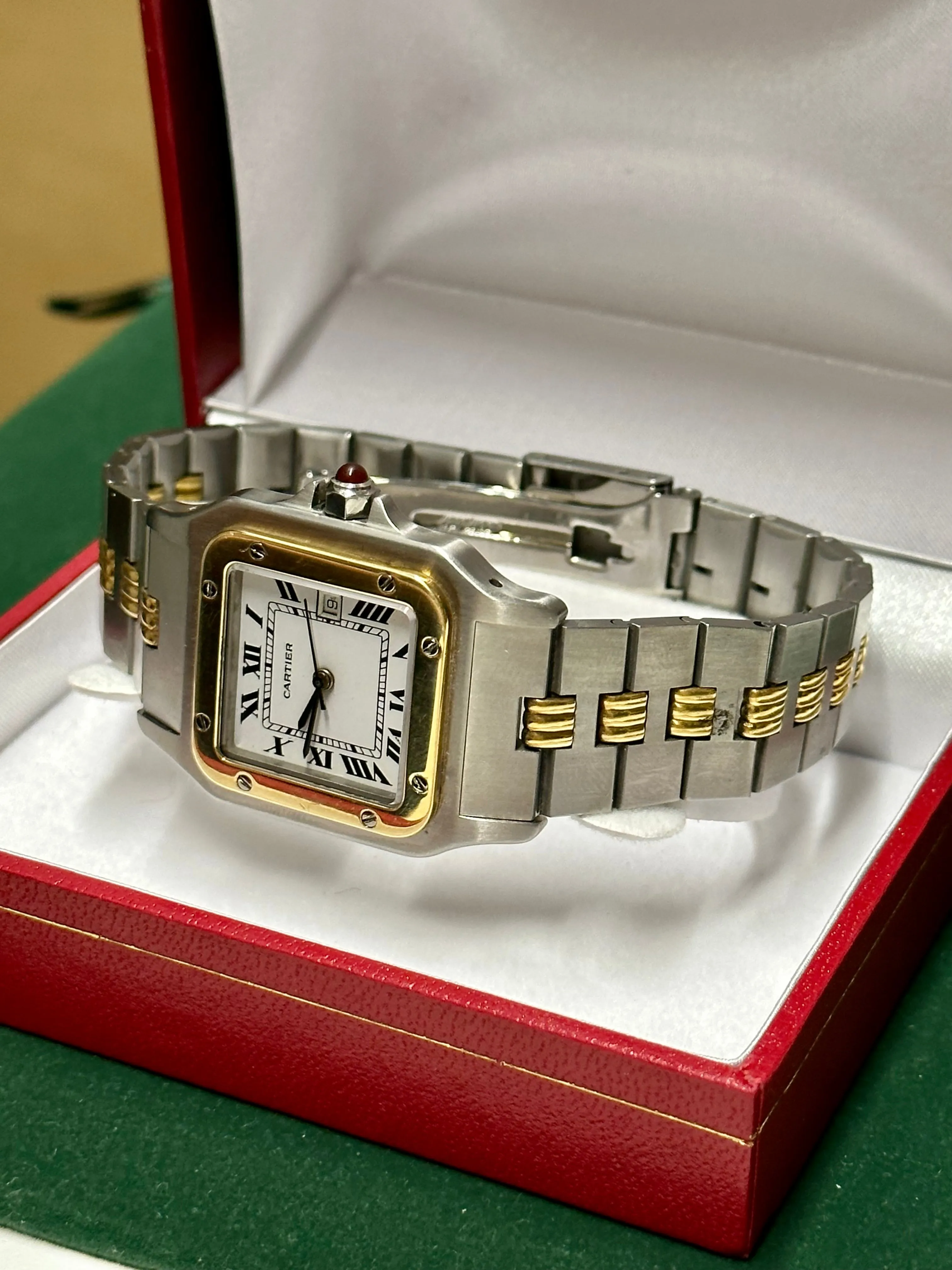 CARTIER  Rare Tank Santos Steel/18K Gold Automatic Wristwatch  - $20K APR w/ COA