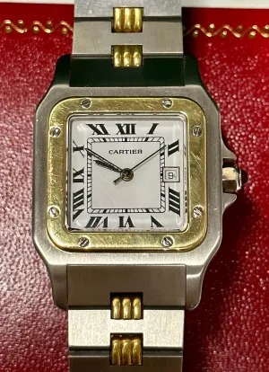 CARTIER  Rare Tank Santos Steel/18K Gold Automatic Wristwatch  - $20K APR w/ COA