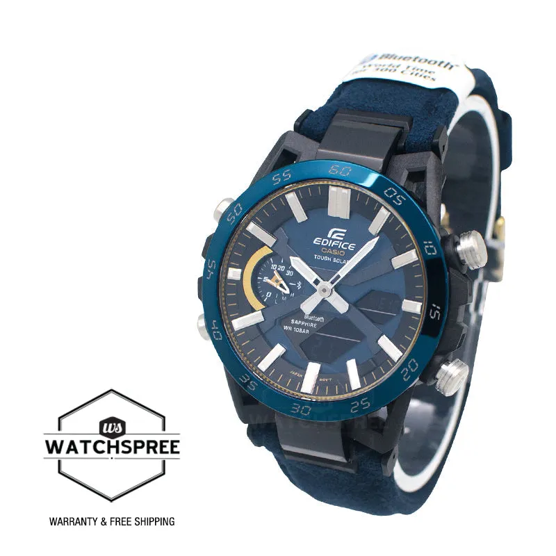 Casio Edifice ECB-2000 Lineup SOSPENSIONE 50th Anniversary Tough Solar Bluetooth® Blue Alcantara Material Band Watch ECB2000SS-2A ECB-2000SS-2A