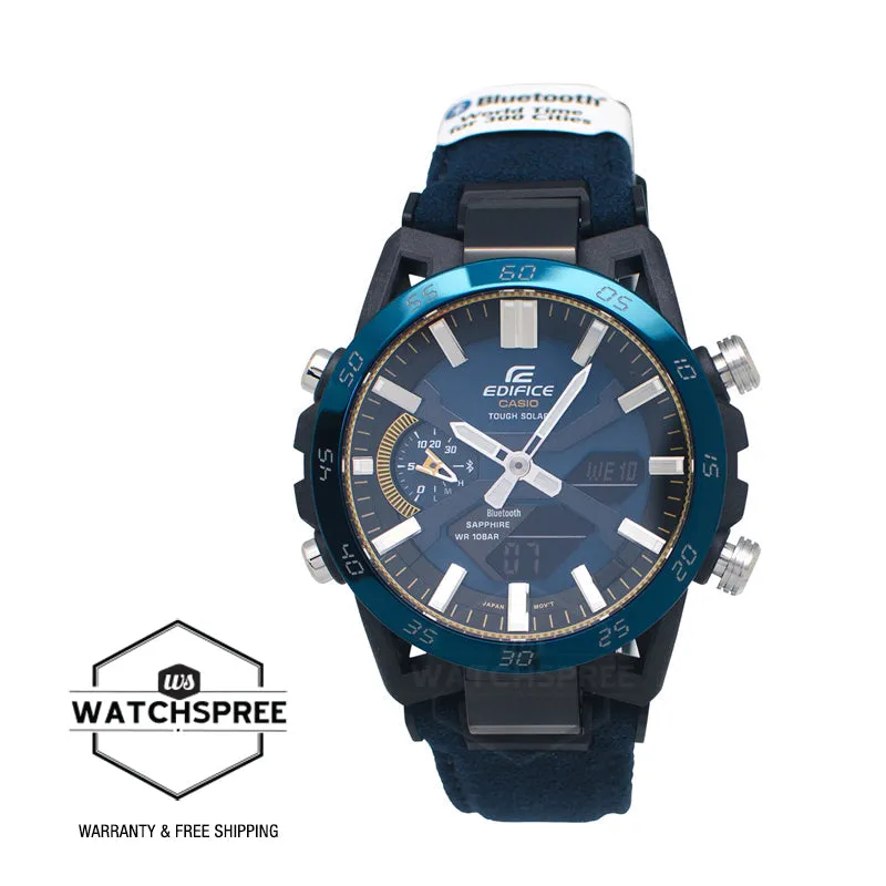 Casio Edifice ECB-2000 Lineup SOSPENSIONE 50th Anniversary Tough Solar Bluetooth® Blue Alcantara Material Band Watch ECB2000SS-2A ECB-2000SS-2A