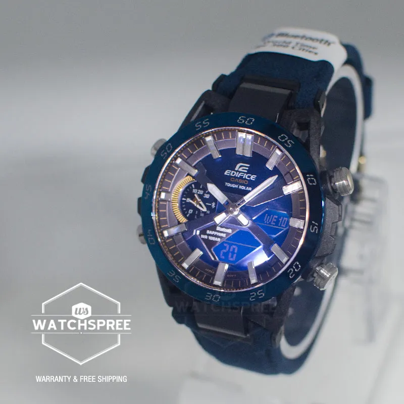 Casio Edifice ECB-2000 Lineup SOSPENSIONE 50th Anniversary Tough Solar Bluetooth® Blue Alcantara Material Band Watch ECB2000SS-2A ECB-2000SS-2A