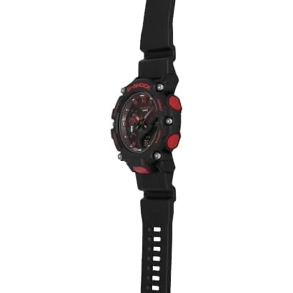 Casio Men's Blak Ignite Red Dial Black Resin Band G-Shock Analog and Digital Quartz Watch - GA-2200BNR-1ACR
