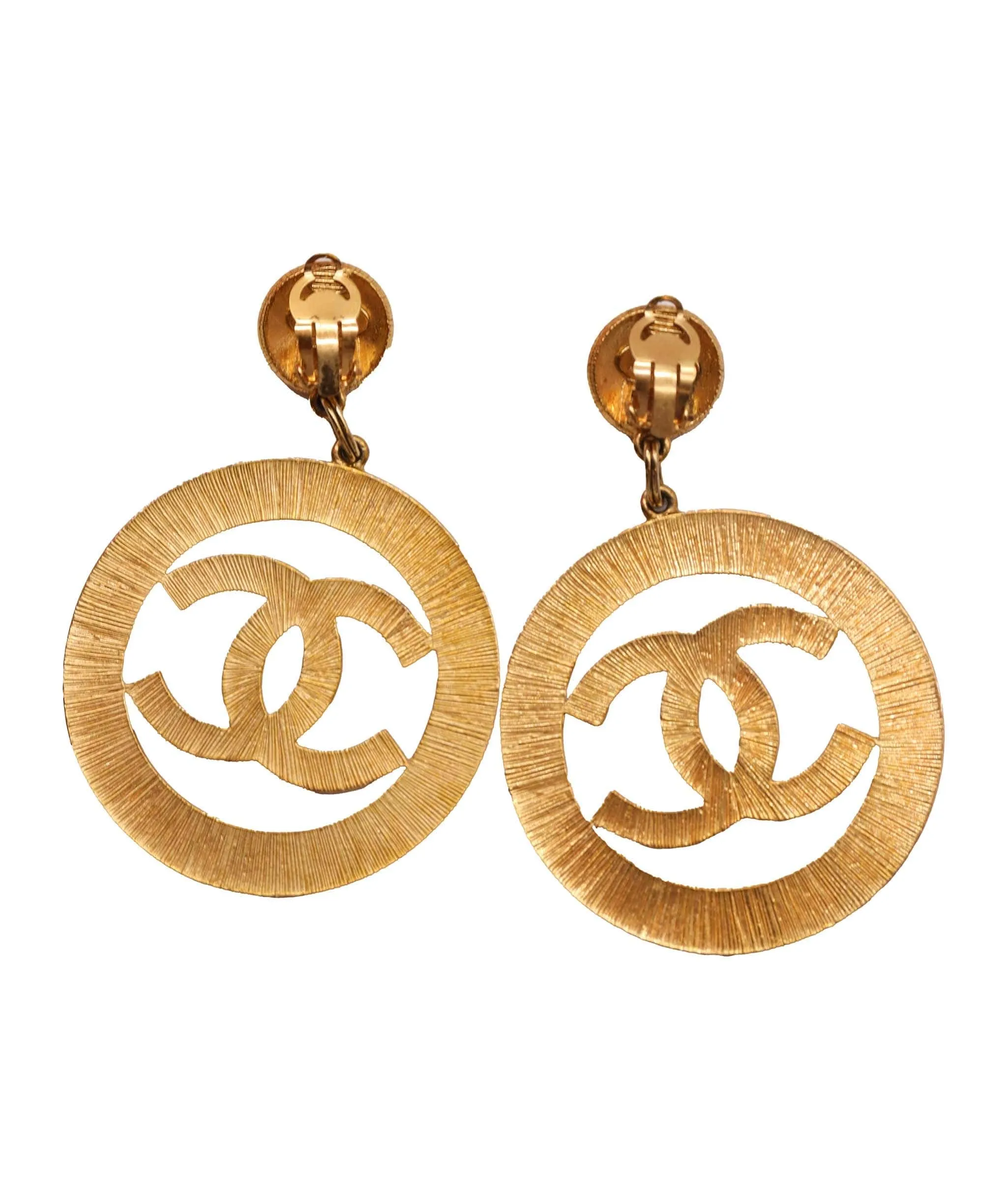 Chanel 24k Gold 27 Series Sunburst Collectable Clip On Earrings 90250307